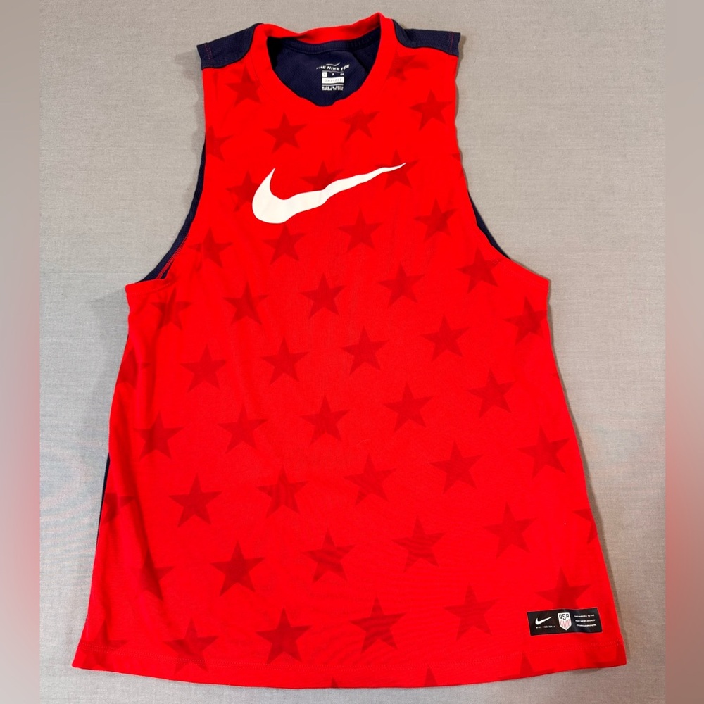 Nike USA American Women’s Soccer S Tank Top Red White Blue
